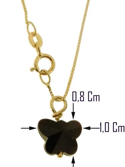 Collana Della Fortuna oro Giallo Donna 18 Kt Carati Ct 750 Farfalla - immagine 23