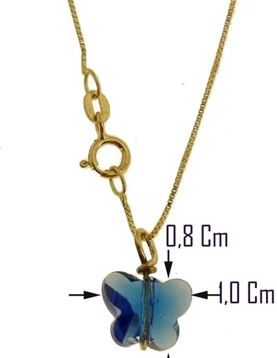 Collana Della Fortuna oro Giallo Donna 18 Kt Carati Ct 750 Farfalla - immagine 24