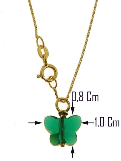 Collana Della Fortuna oro Giallo Donna 18 Kt Carati Ct 750 Farfalla - immagine 25