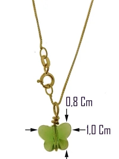 Collana Della Fortuna oro Giallo Donna 18 Kt Carati Ct 750 Farfalla - immagine 26