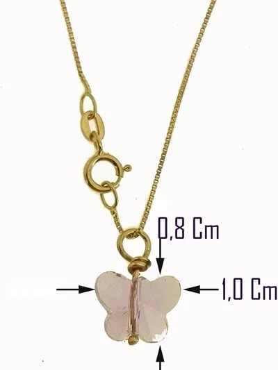 Collana Della Fortuna oro Giallo Donna 18 Kt Carati Ct 750 Farfalla - immagine 27