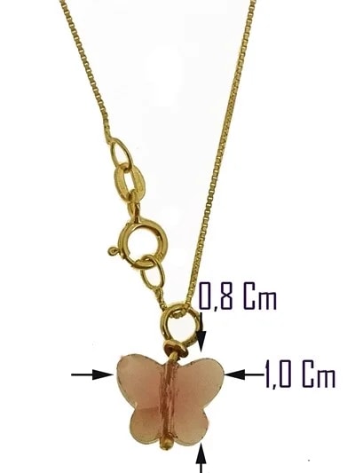 Collana Della Fortuna oro Giallo Donna 18 Kt Carati Ct 750 Farfalla - immagine 29