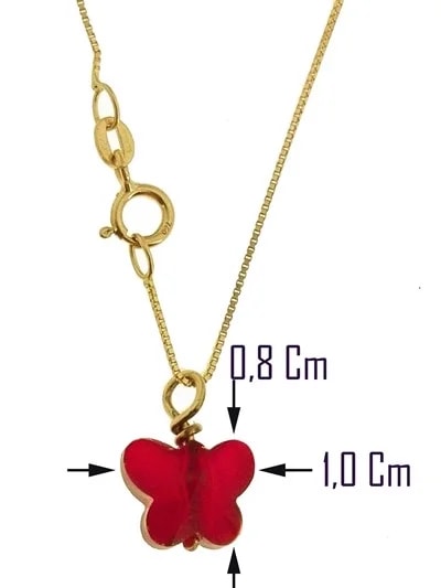 Collana Della Fortuna oro Giallo Donna 18 Kt Carati Ct 750 Farfalla - immagine 30