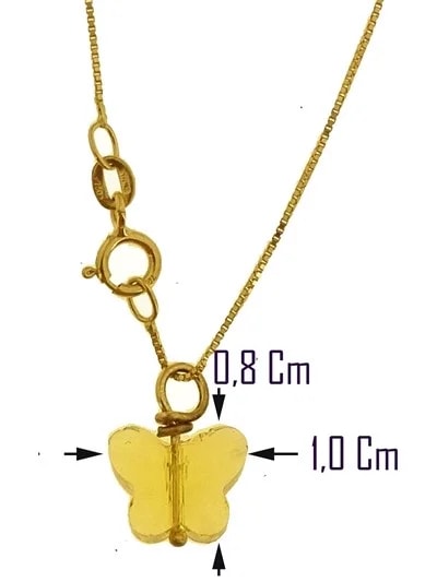 Collana Della Fortuna oro Giallo Donna 18 Kt Carati Ct 750 Farfalla - immagine 31