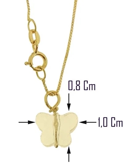 Collana Della Fortuna oro Giallo Donna 18 Kt Carati Ct 750 Farfalla - immagine 32