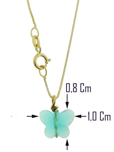 Collana Della Fortuna oro Giallo Donna 18 Kt Carati Ct 750 Farfalla - immagine 33