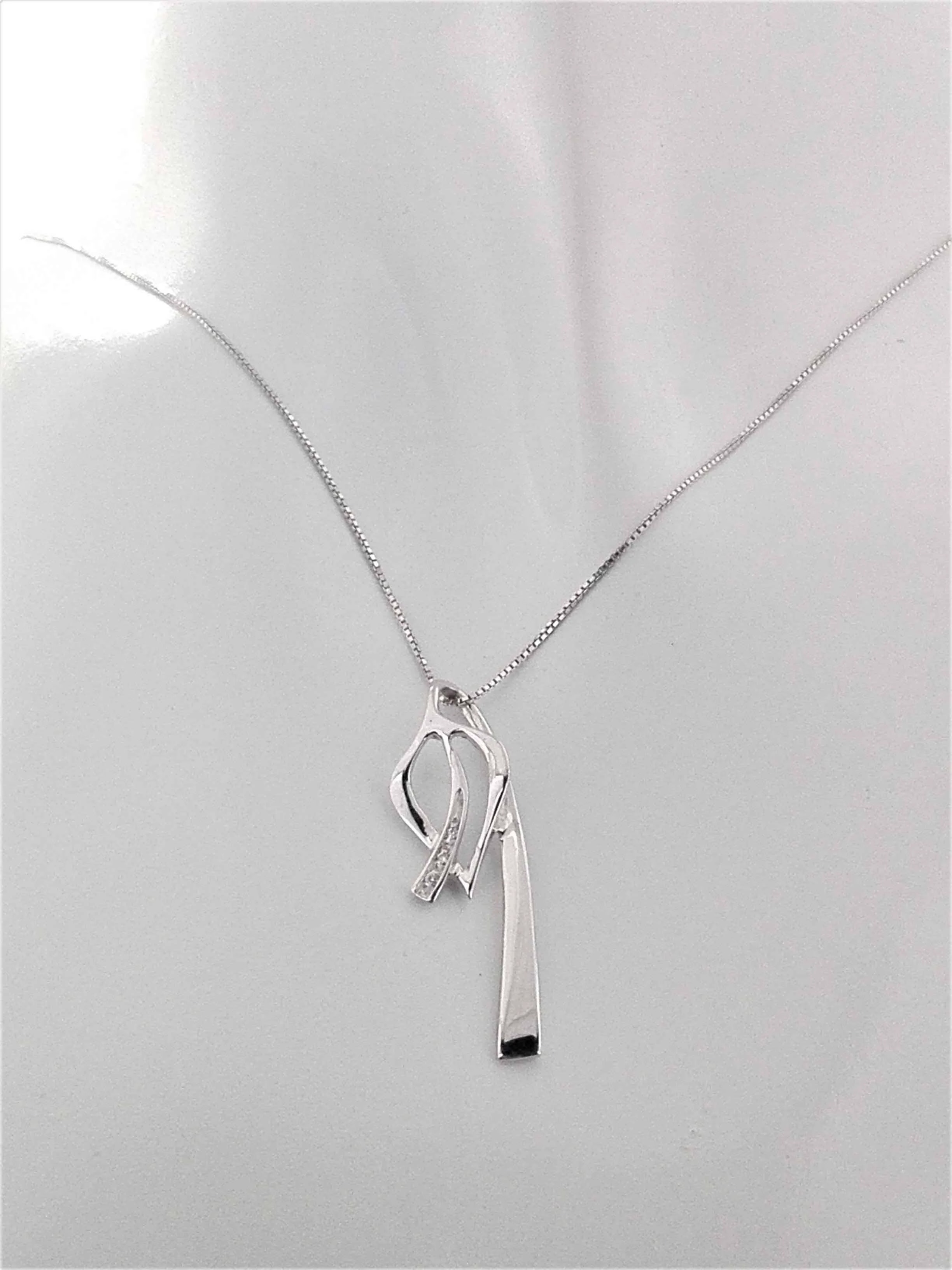 Collana Donna Diamanti Oro Bianco 18 kt Carati 750 3,25 Gr 0,02Ct - immagine 2