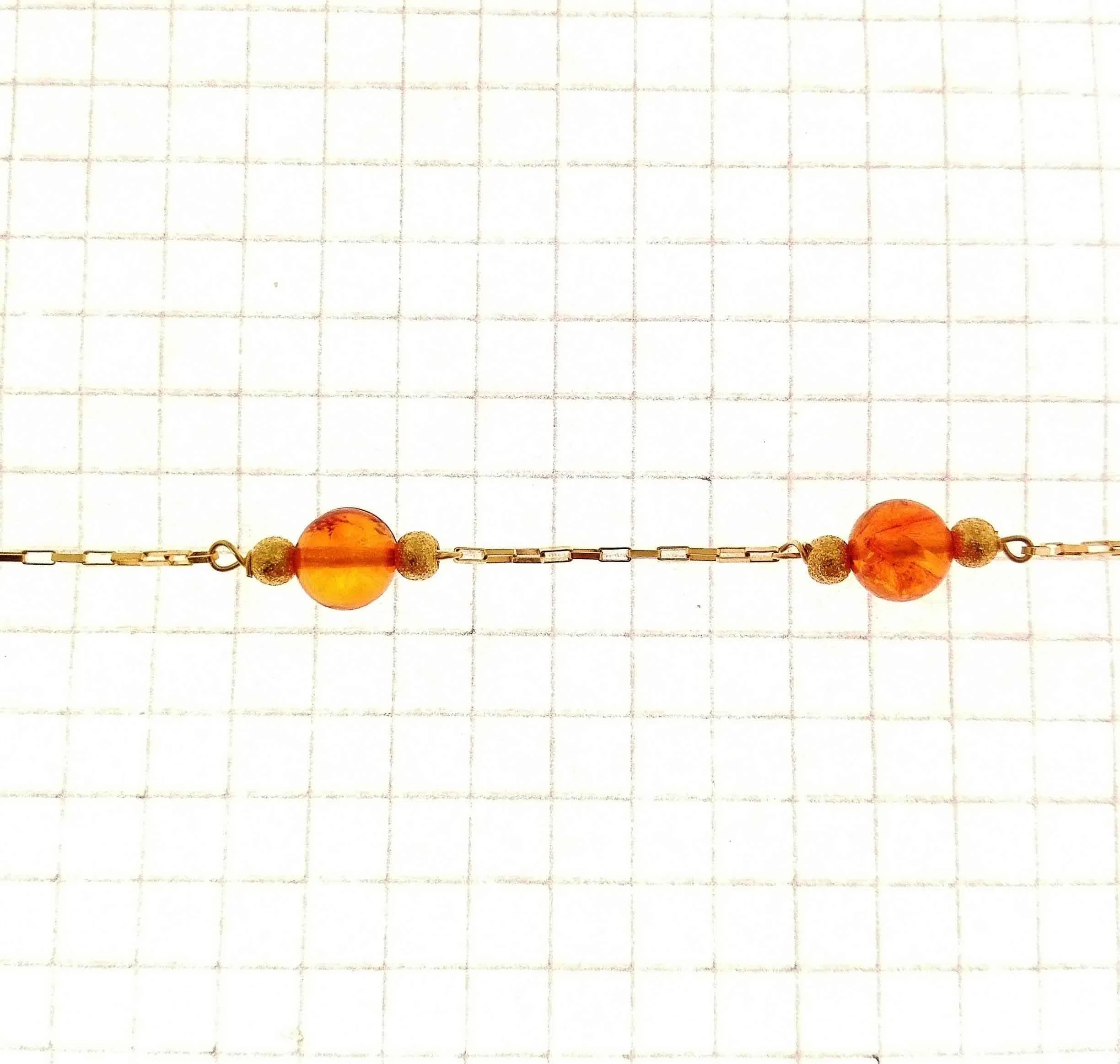 Collana Girocollo Collier Donna Oro Giallo 18 kt Carati Ct 750 5,60 Gr Ambra - immagine 4