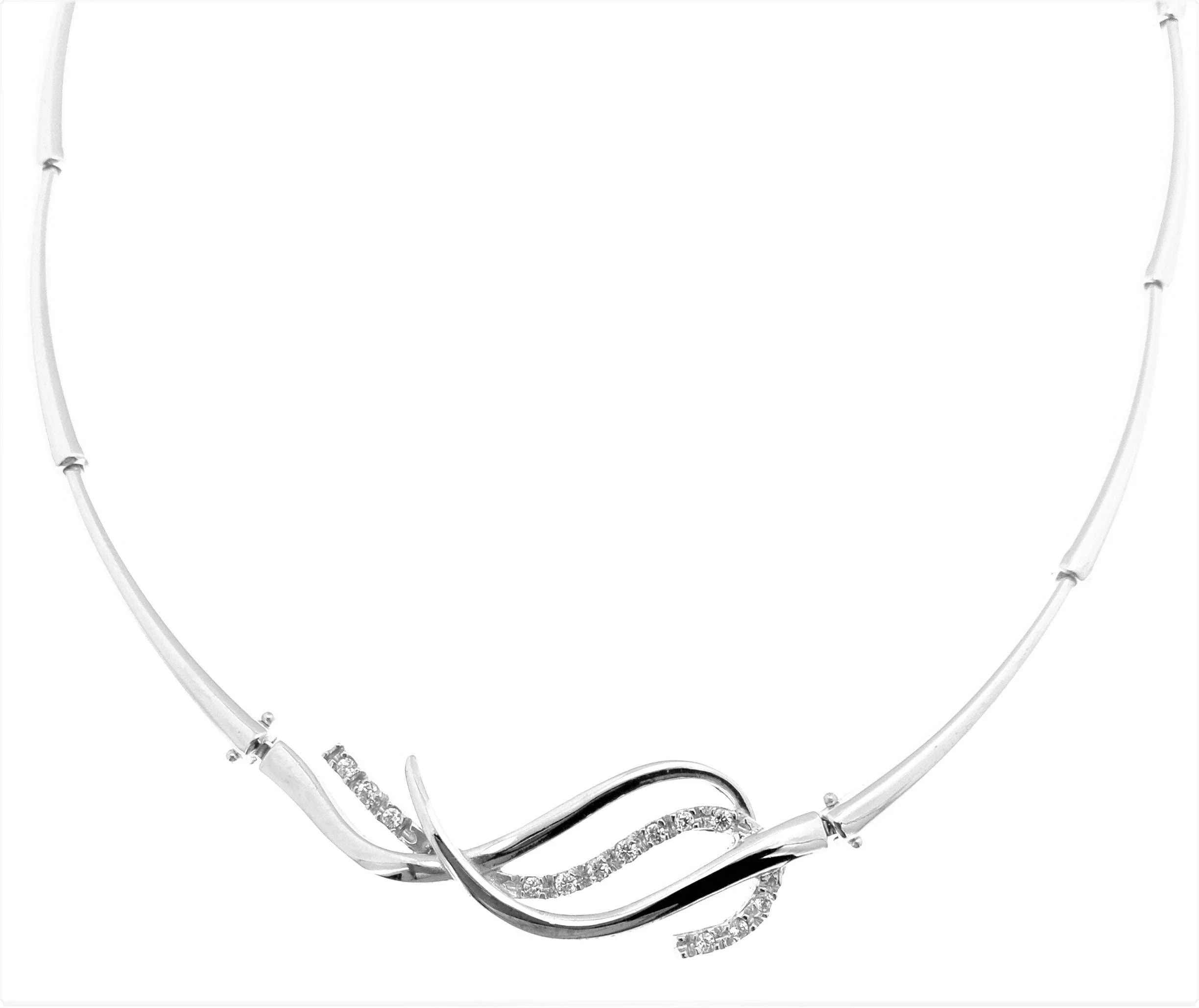 Collana Girocollo Collier Donna Ragazza Oro Bianco 18 Kt Carati Ct 750 14,50 Gr - immagine 3