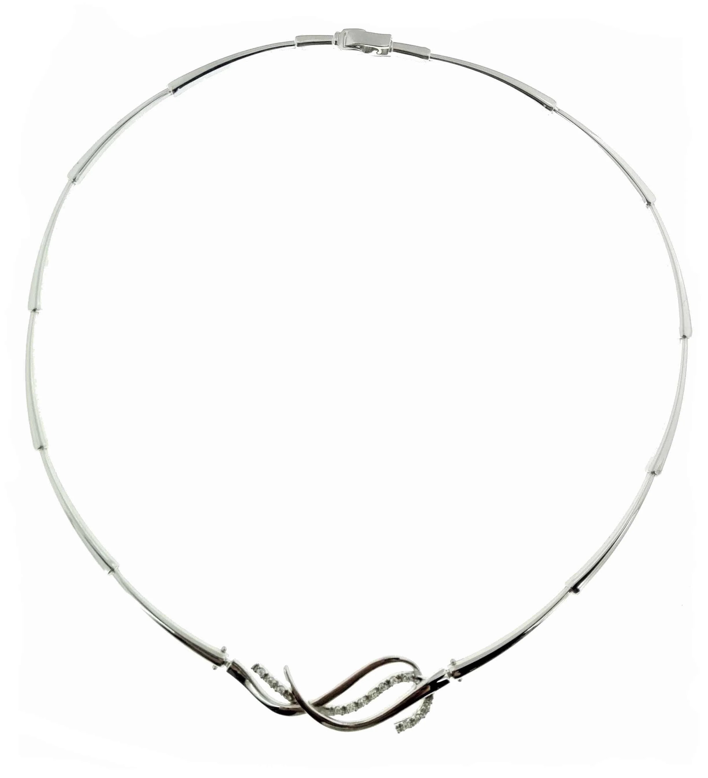 Collana Girocollo Collier Donna Ragazza Oro Bianco 18 Kt Carati Ct 750 14,50 Gr - immagine 4