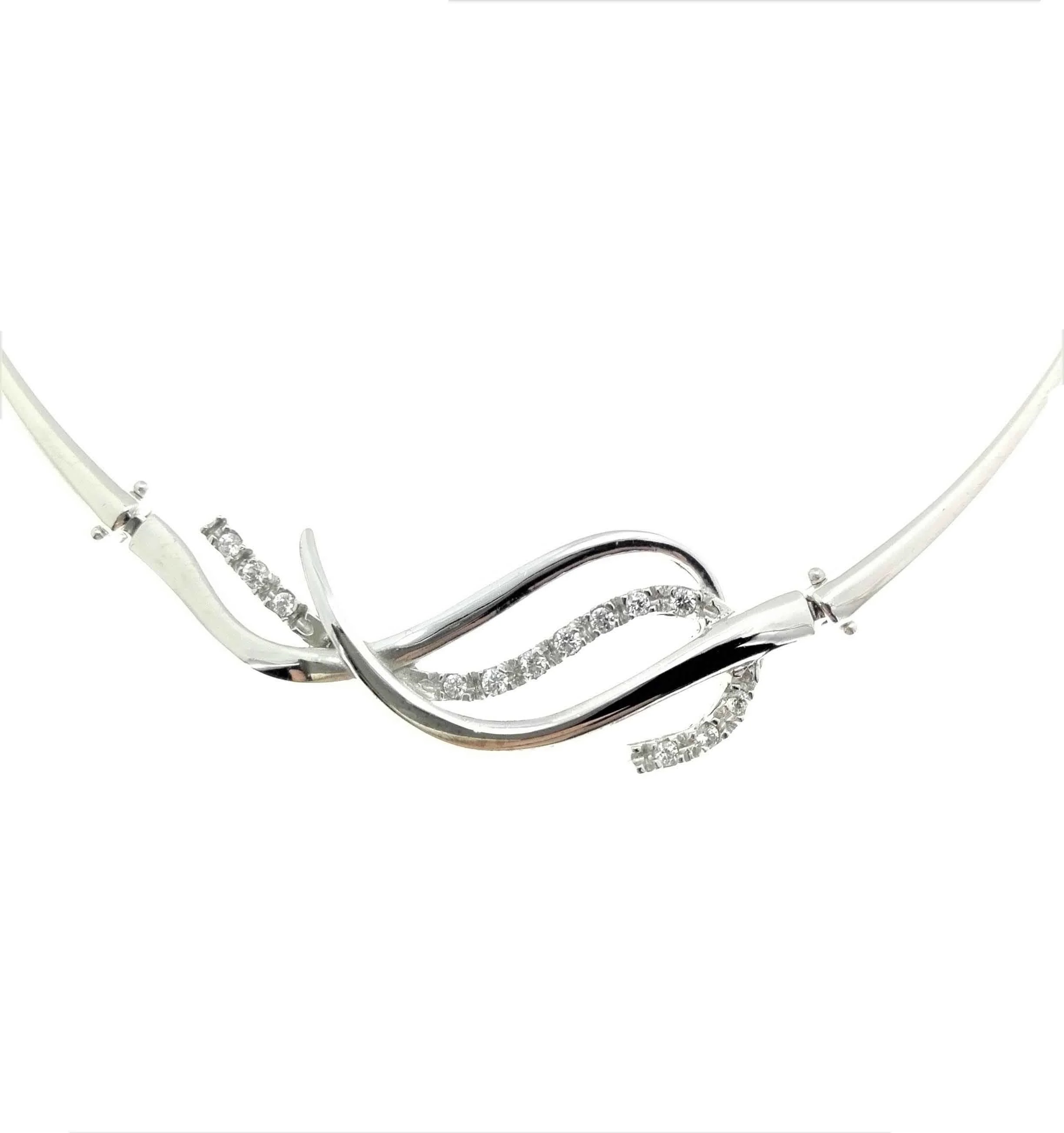 Collana Girocollo Collier Donna Ragazza Oro Bianco 18 Kt Carati Ct 750 14,50 Gr - immagine 5