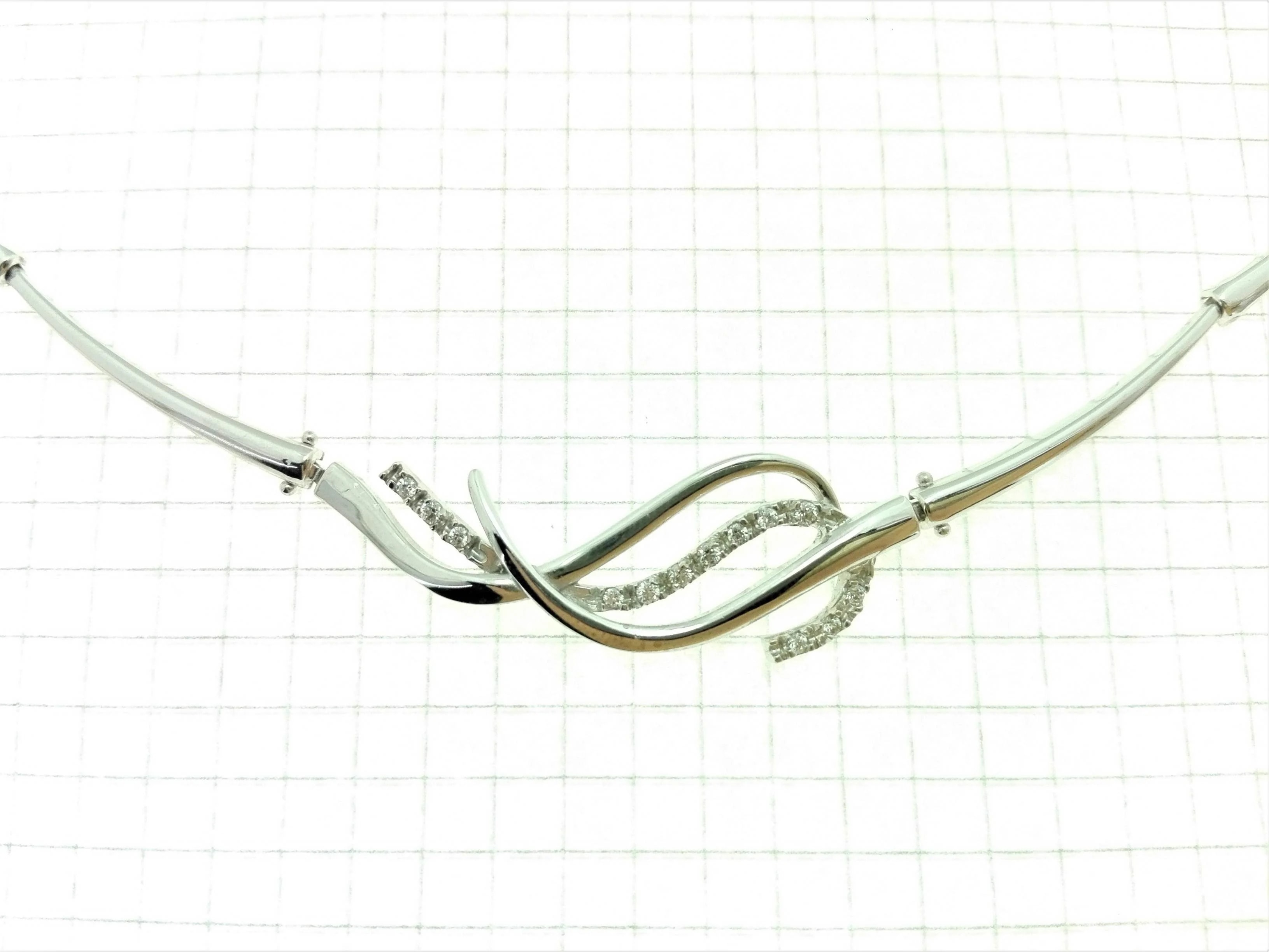 Collana Girocollo Collier Donna Ragazza Oro Bianco 18 Kt Carati Ct 750 14,50 Gr - immagine 6