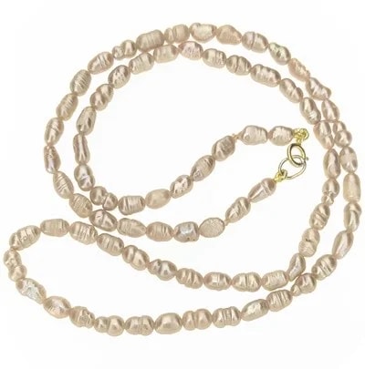 Collana Girocollo Donna 47 Cm Perle Barocche Grigie Oro Giallo 18 Kt Carati Ct 750 - immagine 3