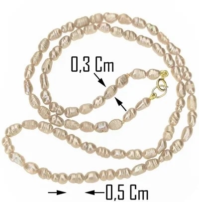 Collana Girocollo Donna 47 Cm Perle Barocche Grigie Oro Giallo 18 Kt Carati Ct 750 - immagine 4