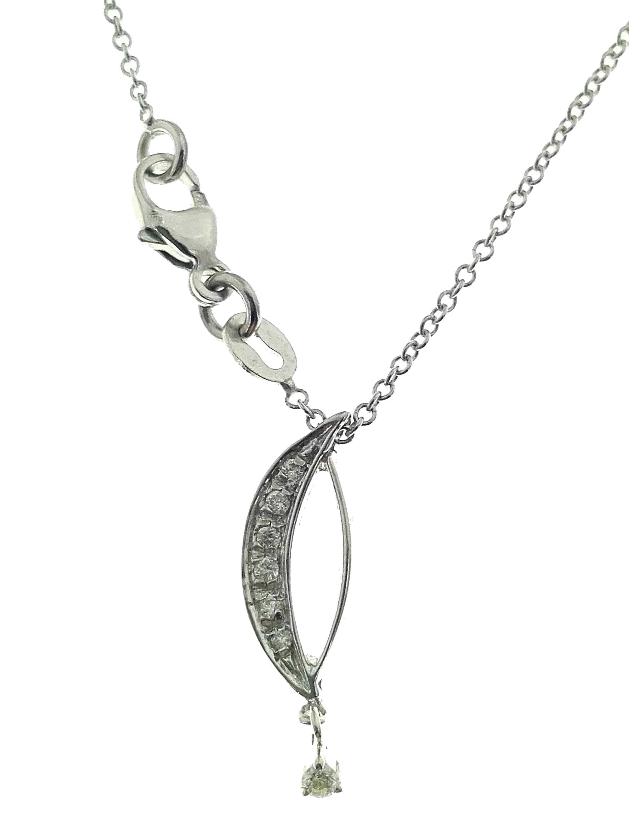 Collana Girocollo Donna Diamanti Oro Bianco 18 kt Carati COMETE 0,05 Ct