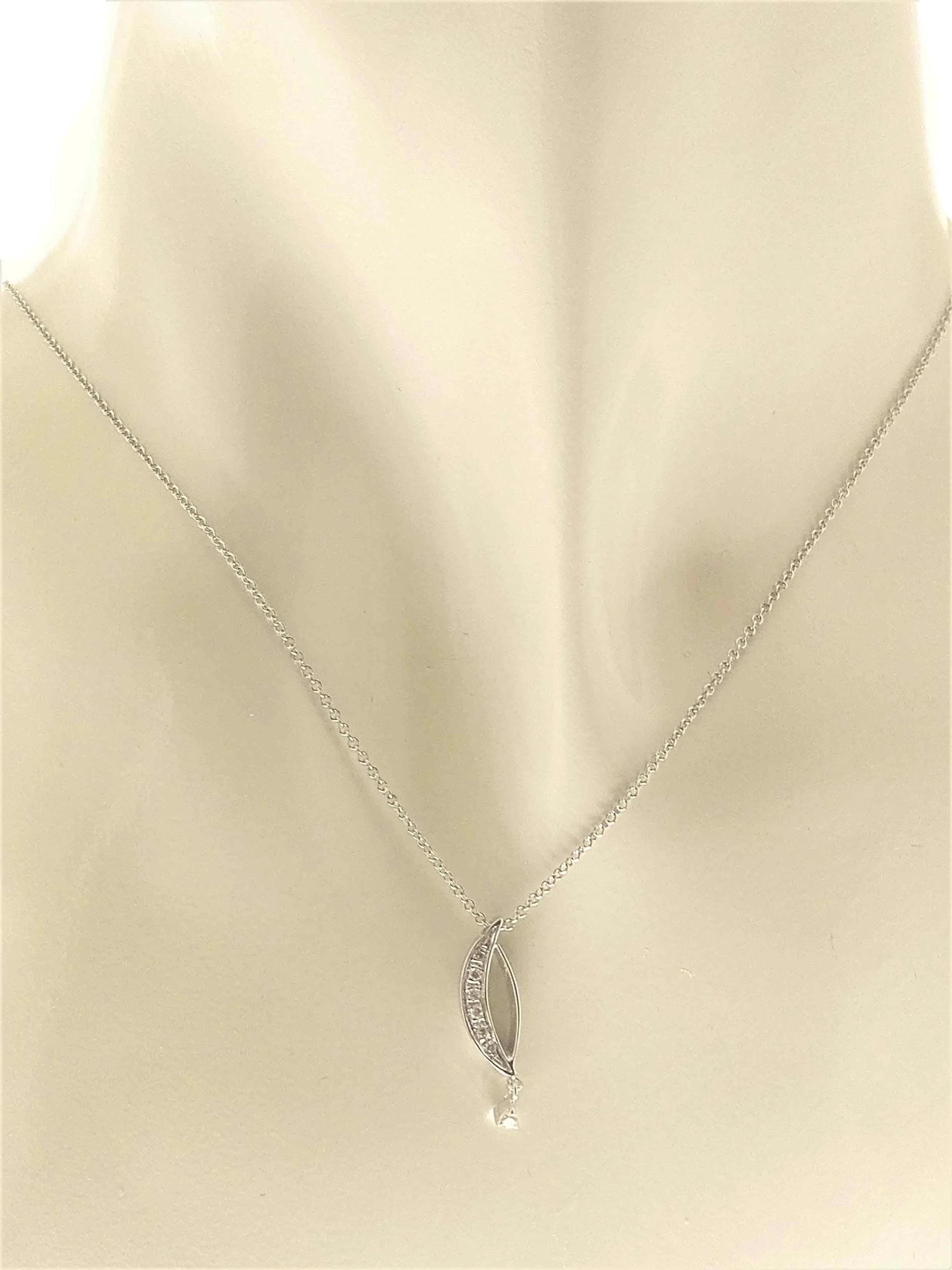 Collana Girocollo Donna Diamanti Oro Bianco 18 kt Carati COMETE 0,05 Ct - immagine 2