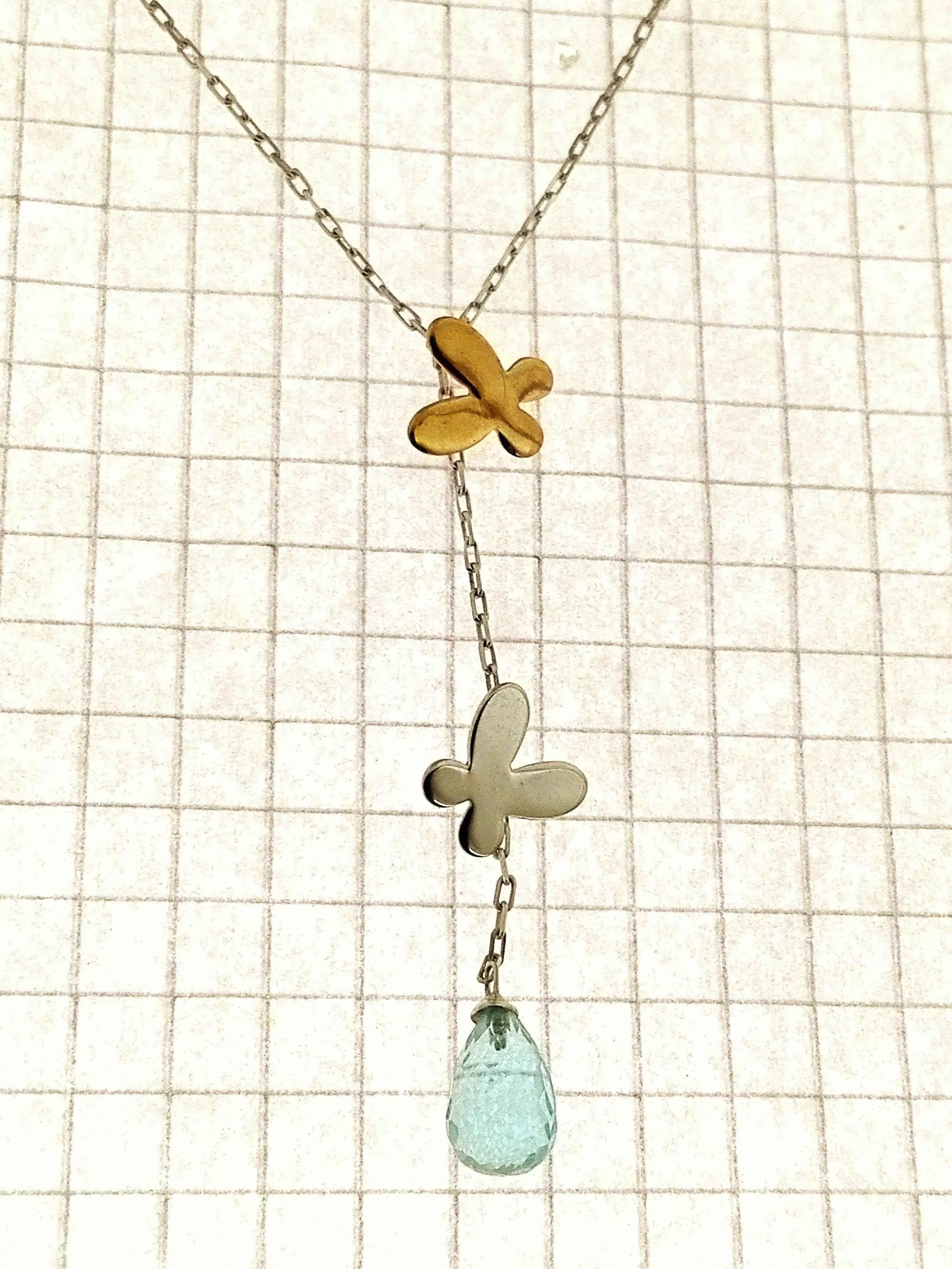 Collana Girocollo Pendente Oro Bianco Giallo 18 kt Carati Ct 750 Comete Gioiell - immagine 3