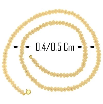 Collana Girocollo Donna 47 Cm Perle Barocche Oro Giallo 18 Kt Carati Ct 750 - immagine 4