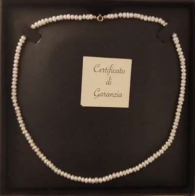 Collana Girocollo Donna 47 Cm Perle Barocche Oro Giallo 18 Kt Carati Ct 750 - immagine 3