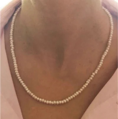 Collana Girocollo Donna 47 Cm Perle Barocche Oro Giallo 18 Kt Carati Ct 750