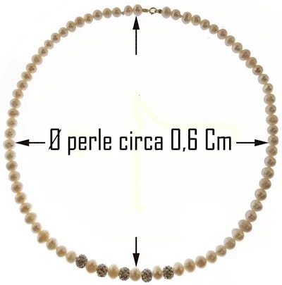 Collana Girocollo Perle Donna Oro Giallo 18 Kt Carati Ct 750 - immagine 3