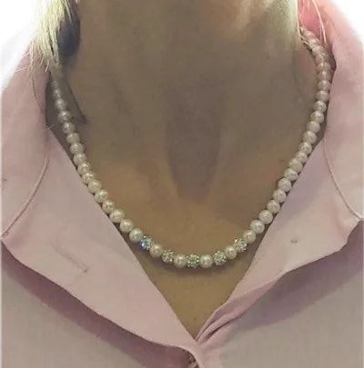 Collana Girocollo Perle Donna Oro Giallo 18 Kt Carati Ct 750 - immagine 2
