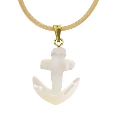 Collana Laccio Ancora uomo Donna Oro Giallo 18 kt Carati 750