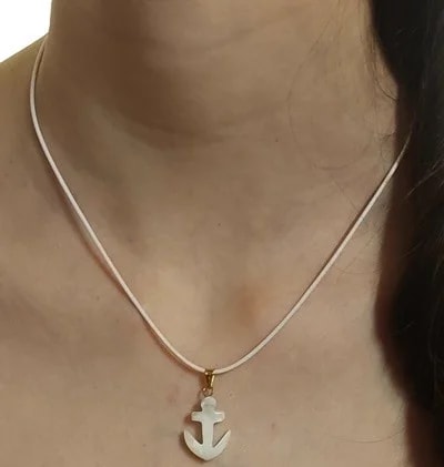 Collana Laccio Ancora uomo Donna Oro Giallo 18 kt Carati 750 - immagine 4