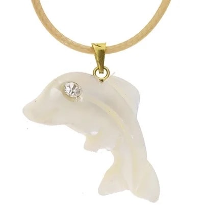 Collana Laccio Delfino uomo Donna Oro Giallo 18 kt Carati 750