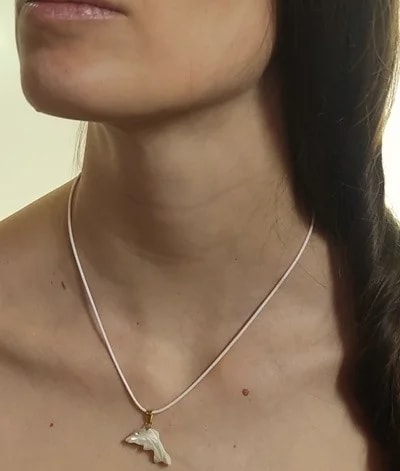 Collana Laccio Delfino uomo Donna Oro Giallo 18 kt Carati 750 - immagine 2