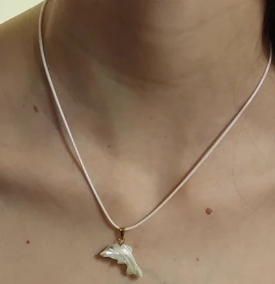 Collana Laccio Delfino uomo Donna Oro Giallo 18 kt Carati 750 - immagine 4