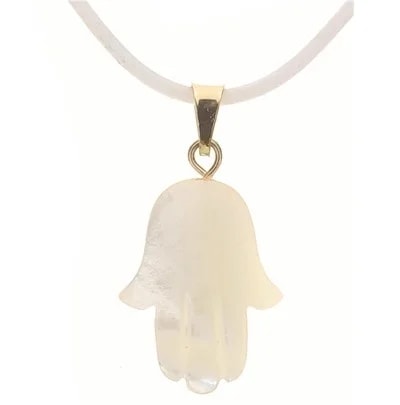 Collana Laccio Pendente Mano Fatima Donna Oro Giallo 18 kt Carati 750 1,40 Gr