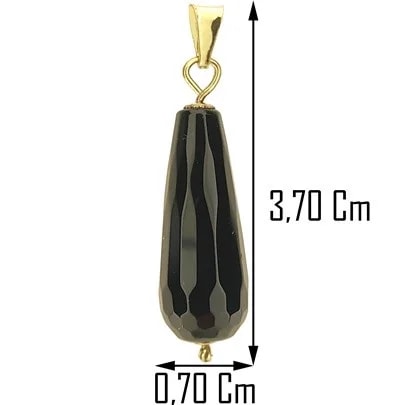 Collana Laccio Pendente Onice Donna Oro Giallo 18 kt Carati 750 2,20 Gr - immagine 3
