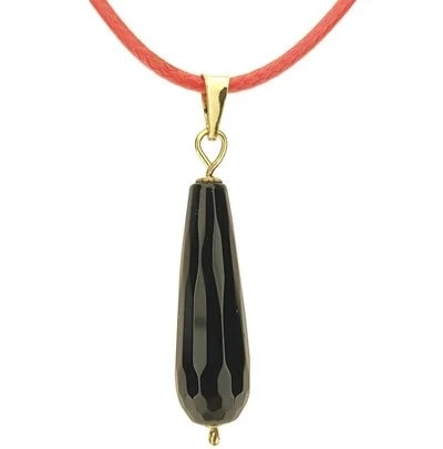 Collana Laccio Pendente Onice Donna Oro Giallo 18 kt Carati 750 2,20 Gr