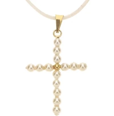 Collana Laccio Pendente Perle Donna Oro Giallo 18 kt Carati 750 0,95 Gr