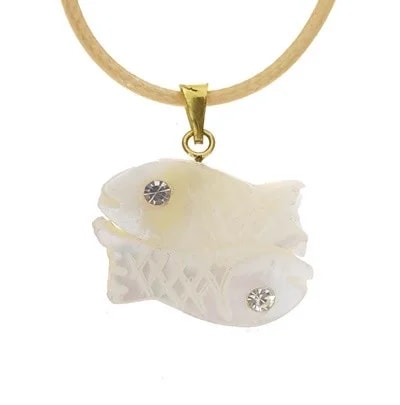 Collana Laccio Pesci uomo Donna Oro Giallo 18 kt Carati 750