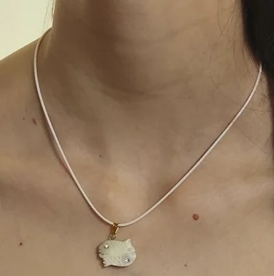 Collana Laccio Pesci uomo Donna Oro Giallo 18 kt Carati 750 - immagine 4