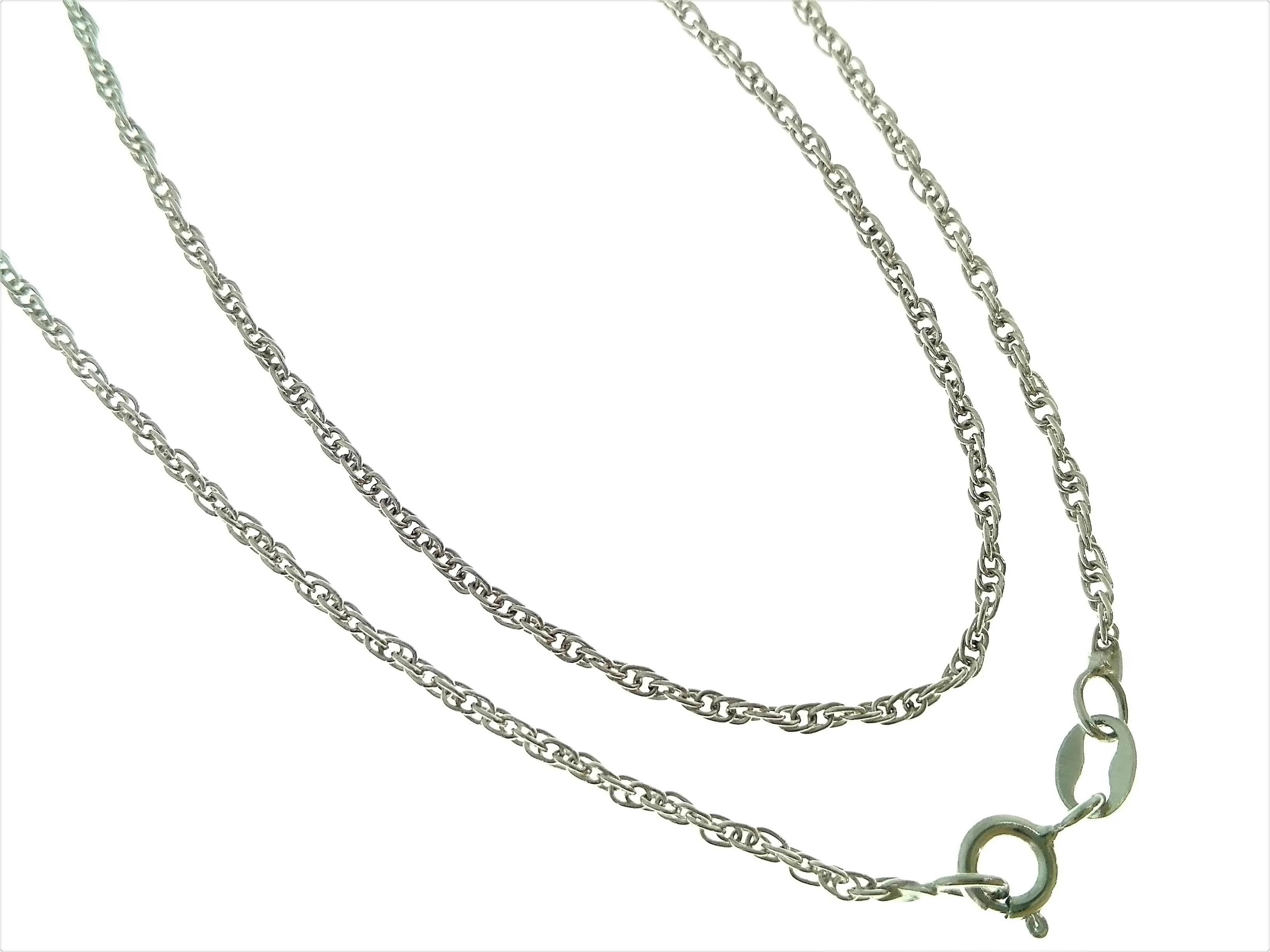 Collana 42,5 Cm Singapore Oro Bianco 18 Kt Carati Ct 750 3,20 Gr Donna