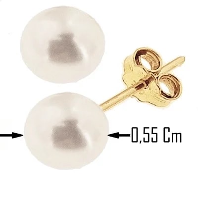 Orecchini Bambina Donna 0,55 Gr perle oro Giallo 18 kt 750 - immagine 2