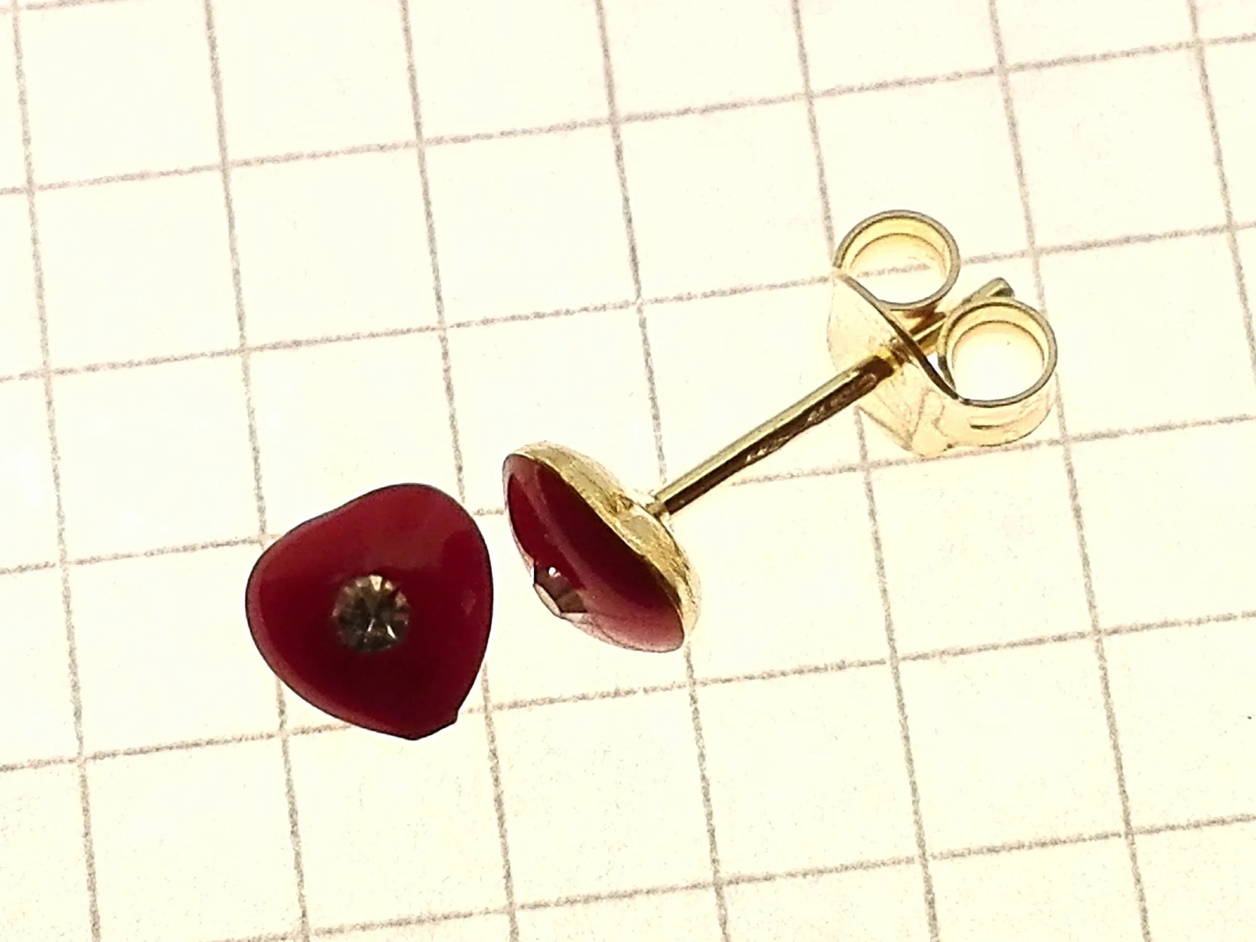 Orecchini Bimba Bambina Oro Giallo 18 kt Carati Ct 750 0,95 Gr Cuore - immagine 3