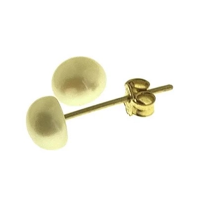 Orecchini Bimba Bambina Perle Maiorca Oro Giallo 18 kt Carati Ct 750 0,40 Gr