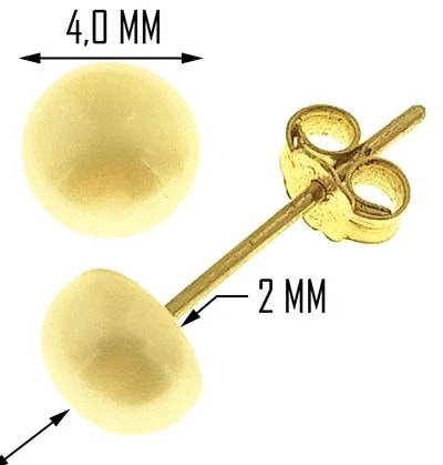 Orecchini Bimba Bambina Perle Maiorca Oro Giallo 18 kt Carati Ct 750 0,40 Gr - immagine 2