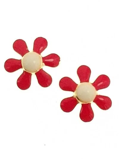 Orecchini Bimba Bambina Fiorellino Oro Giallo 18 kt Carati Ct 750 0,90 Gr