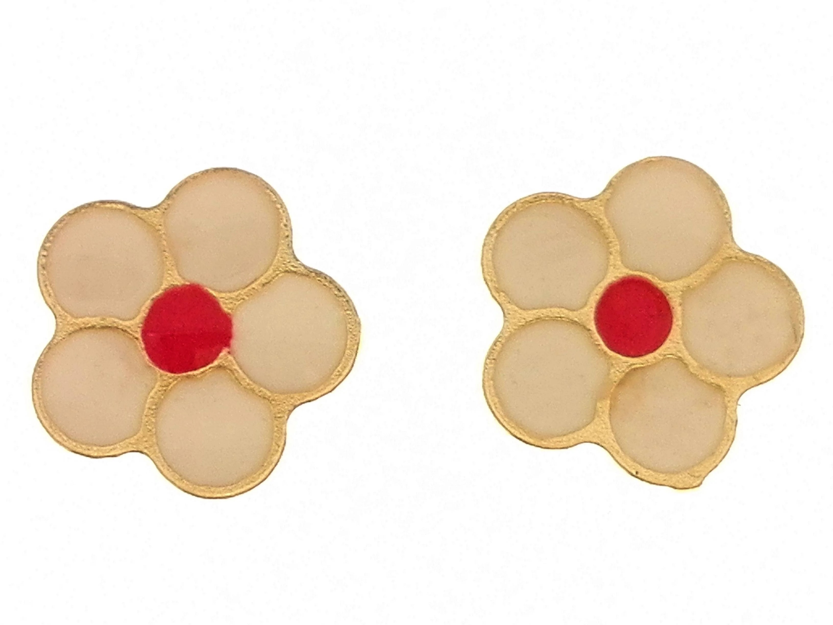 Orecchini Bimba Bambina Fiorellino Oro Giallo 18 kt Carati Ct 750 0,45 Gr