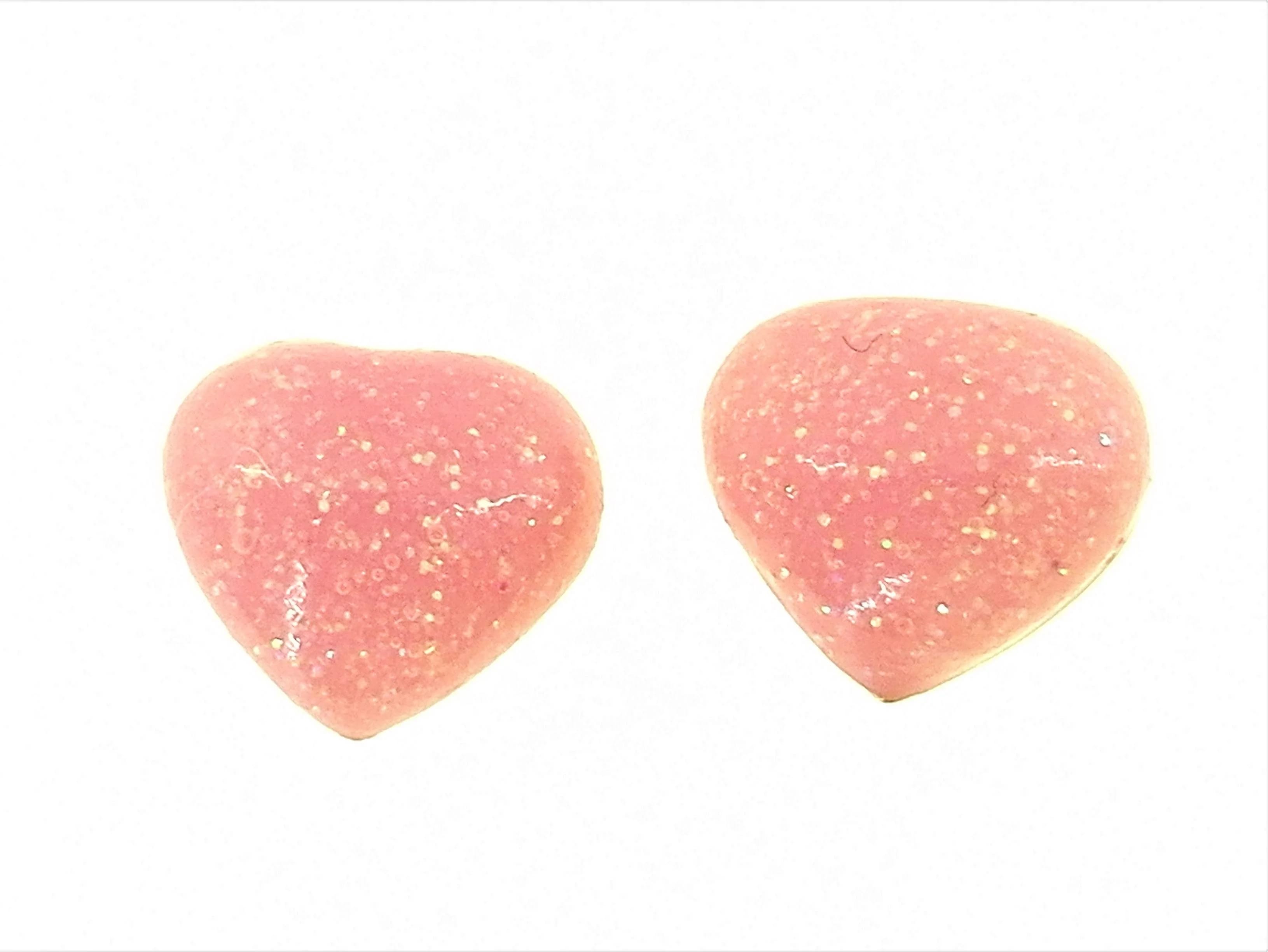 Orecchini Bimba Bambina Oro Giallo 18 kt Carati Ct 750 0,70 Gr Cuore Glitterato
