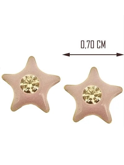 Orecchini Bimba Bambina Stella Stellina Oro Giallo 18 kt Carati Ct 750 0,75 Gr - immagine 3