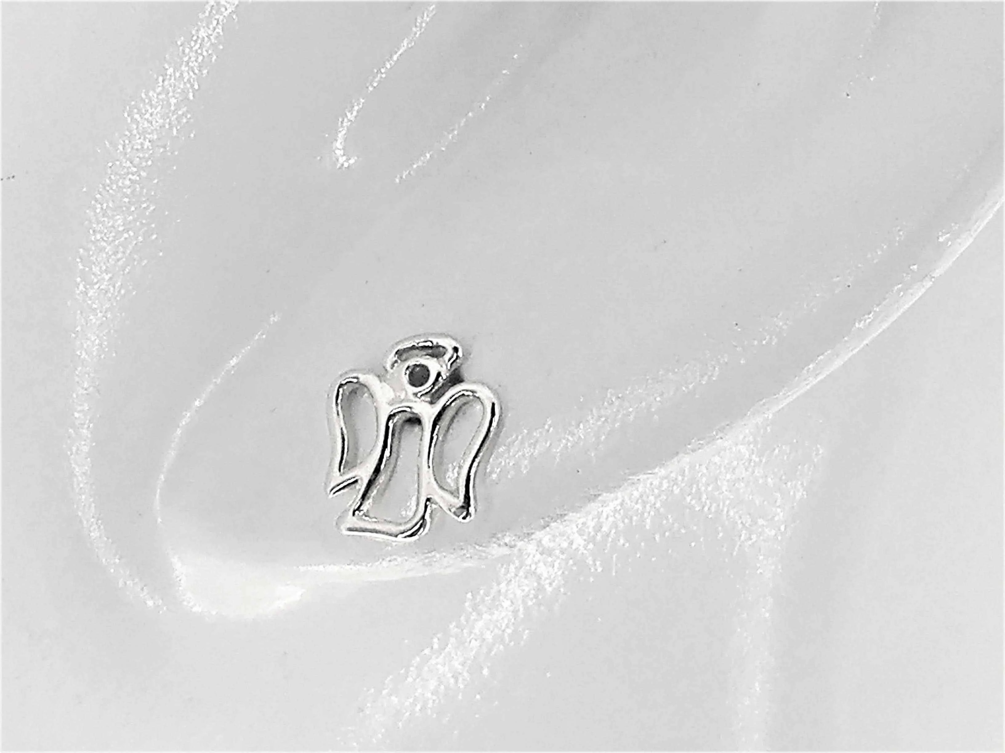 Orecchini Donna Bimba Bambina Oro Bianco 18 kt Carati Ct 750 1,05 Gr Angeli - immagine 2
