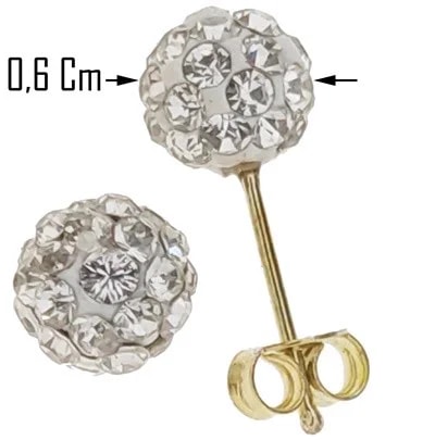 Orecchini Donna Bimba Bambina Oro Giallo 18 kt Carati Ct 750 0,80 Gr Pallina - immagine 3