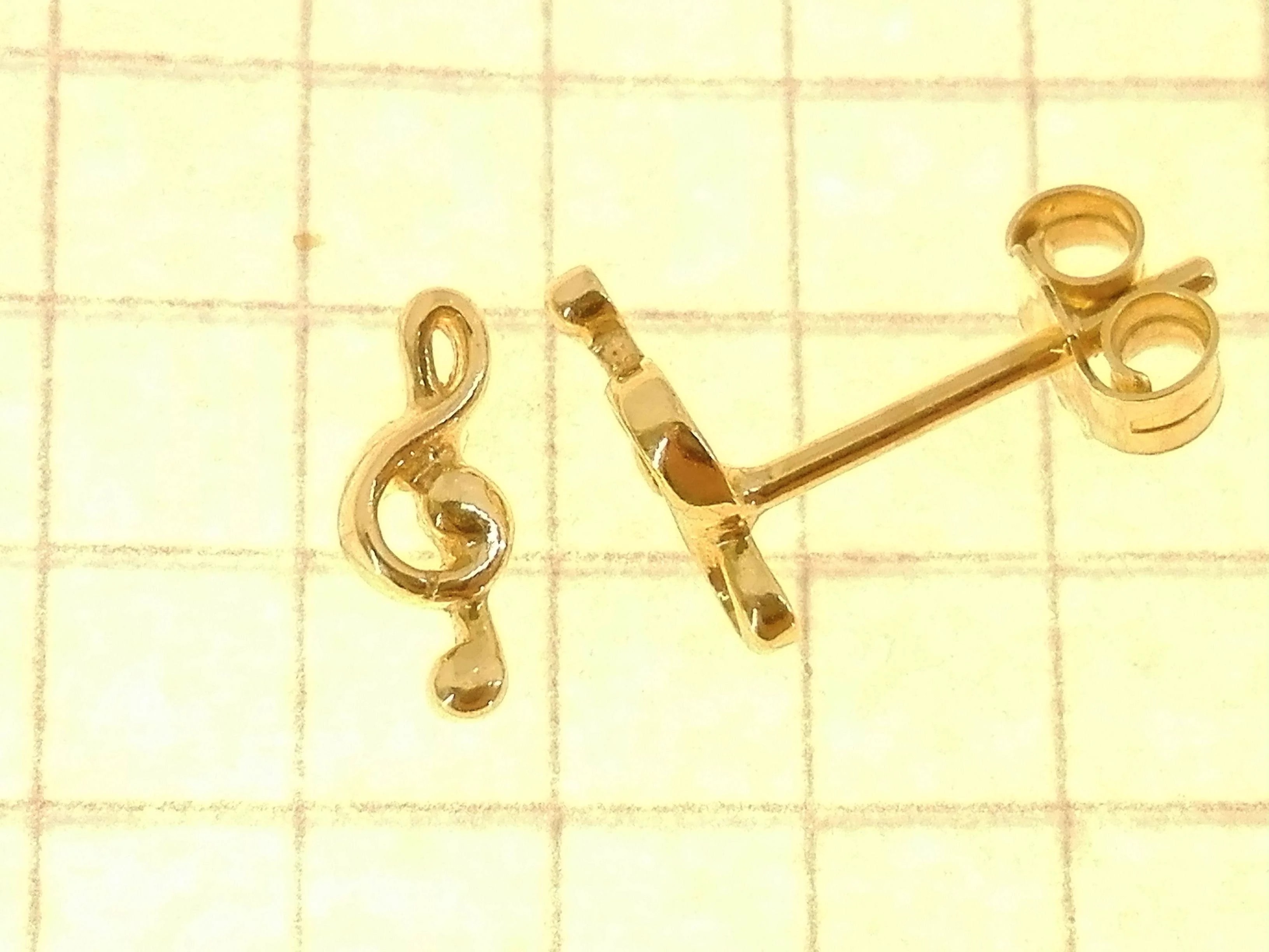Orecchini Donna Bambina Oro Giallo 18 kt Carati Ct 750 0,95 Gr Chiave Violino - immagine 3