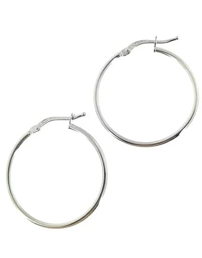 Orecchini Donna Cerchio Cerchi Oro Bianco 18 kt Carati Ct 750 0,95 Gr